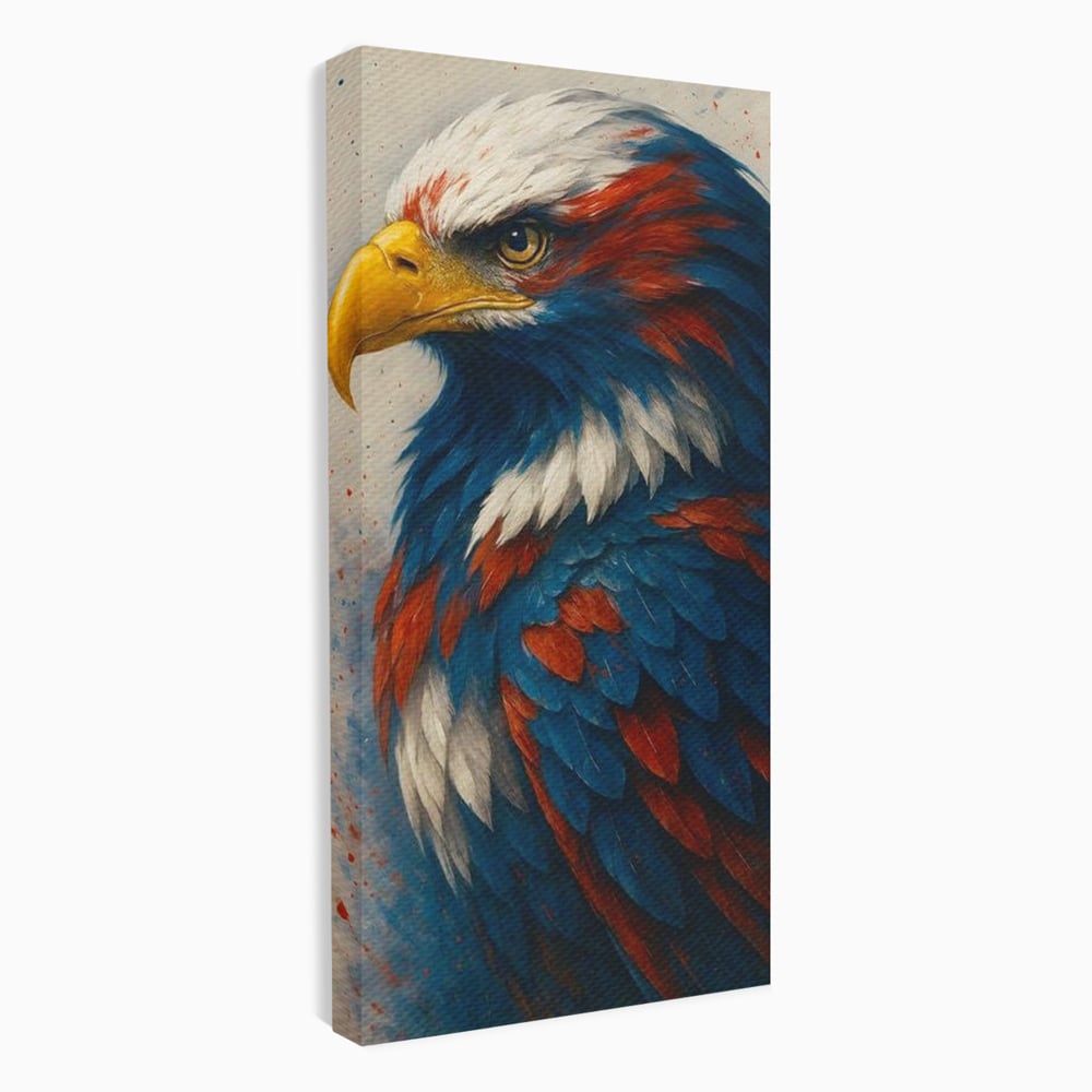 Tablou canvas cu tablou canvas cu vultur american pictat, fara rama, pe sasiu de lemn